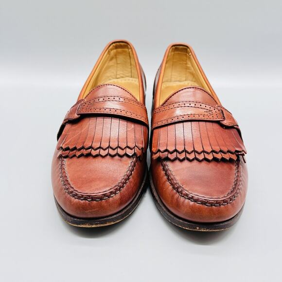 Allen Edmonds Shoes Mens 10 C Brown Leather Loafers Dress USA Springvale - Picture 3 of 11